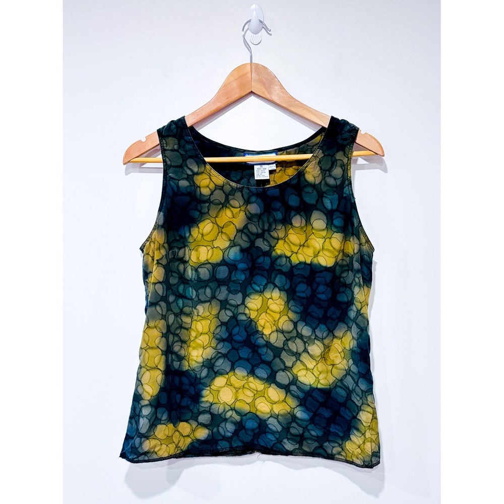 SIMPLY SILK‎ Green silk camisole | Abstract Lightweight Artwear | Medium
